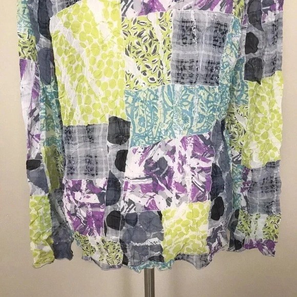 Chalet Et Ceci Womens Size Medium Long Sleeve Top Crinkled Lagenlook Art to Wear - Picture 8 of 16